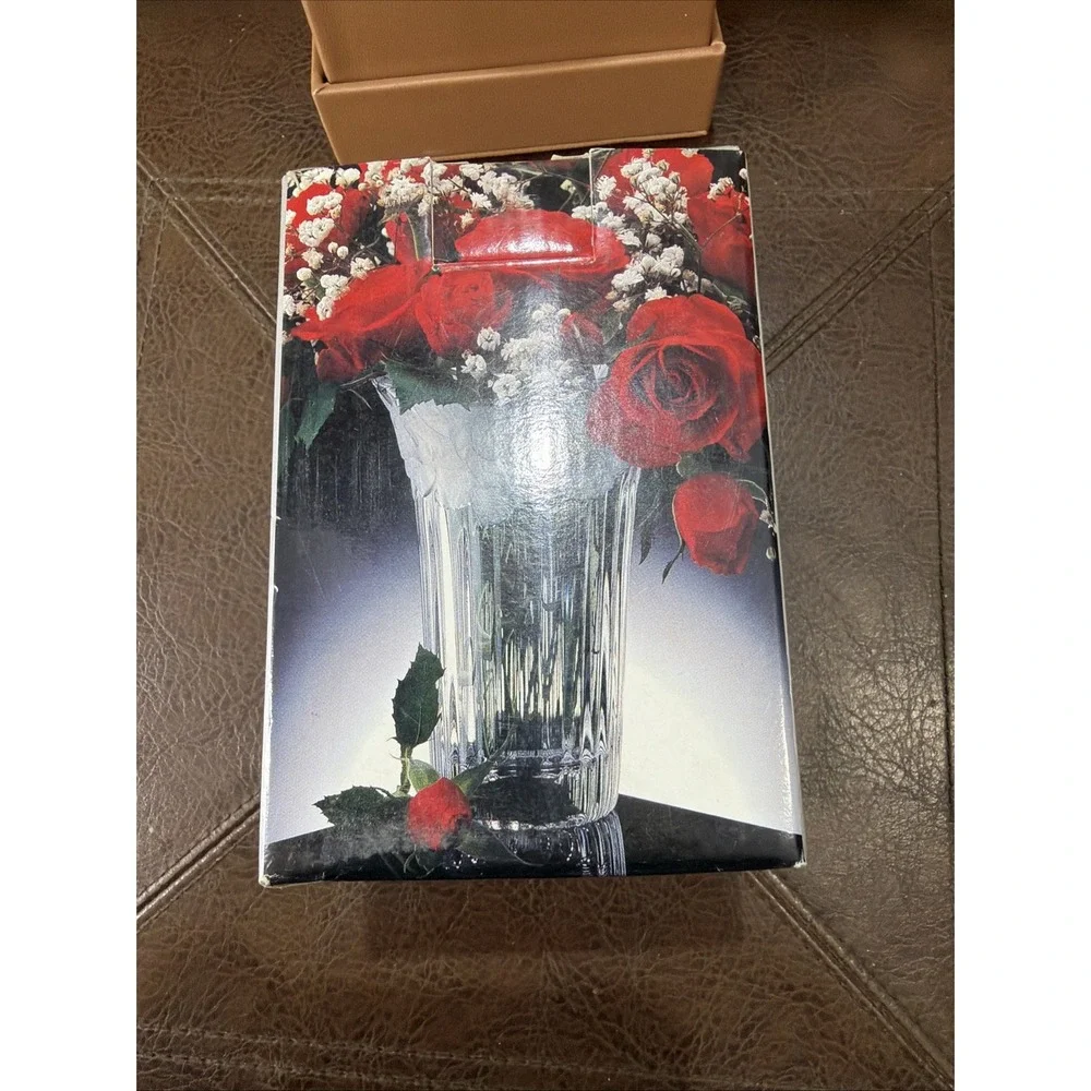 Home Beautiful Crystal Mini Vase Rose Pearls WY401/613 Japan NIB Vintage Box MCM